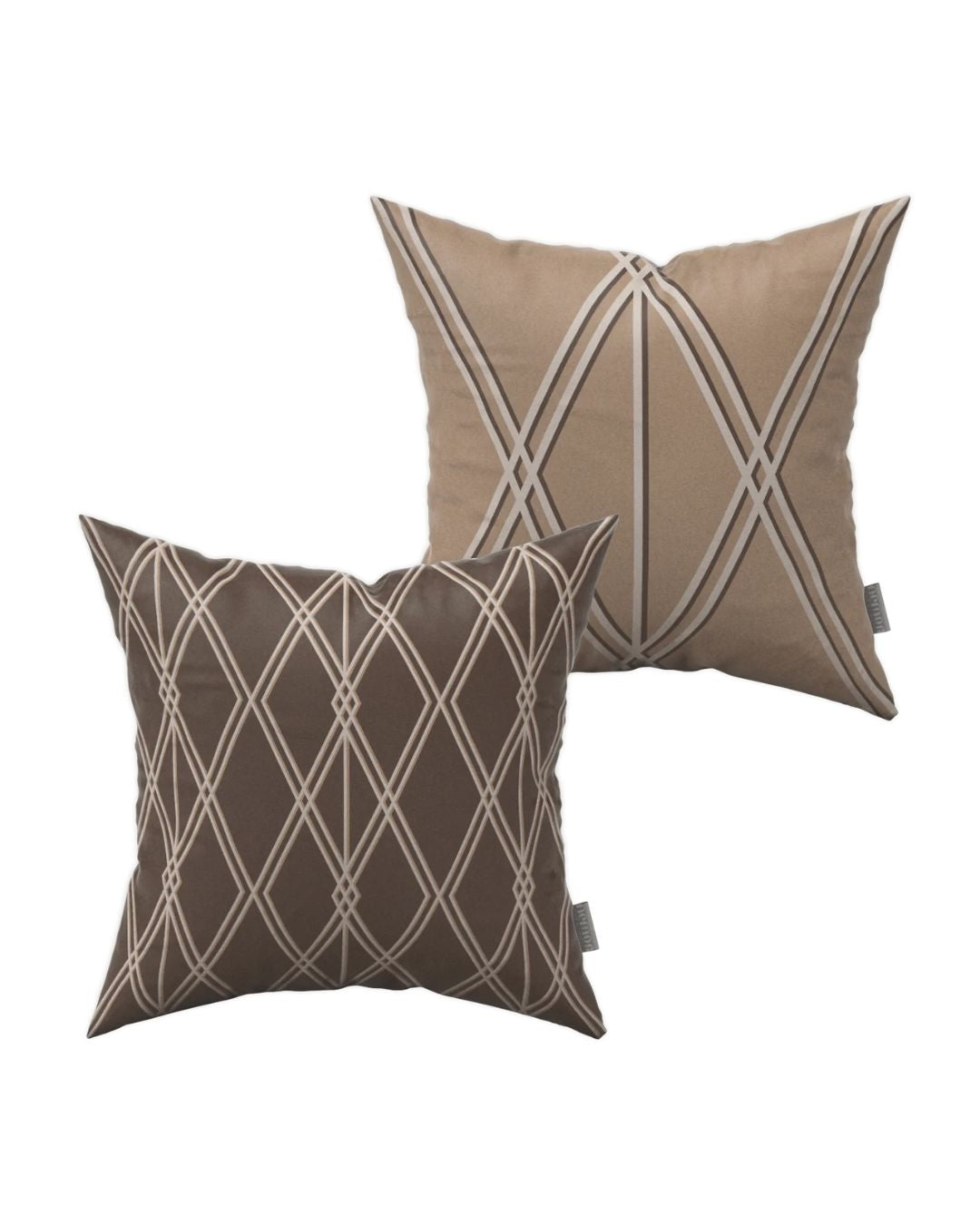 Alpin Beige & Moka - Set di 2 cuscini decorativi