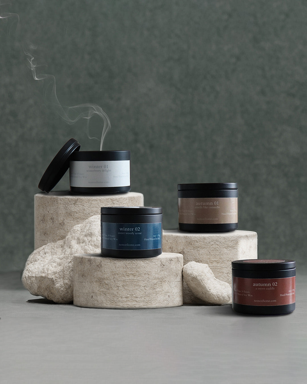 Fall-Winter Scented Candles Tin Set - 4 pieces