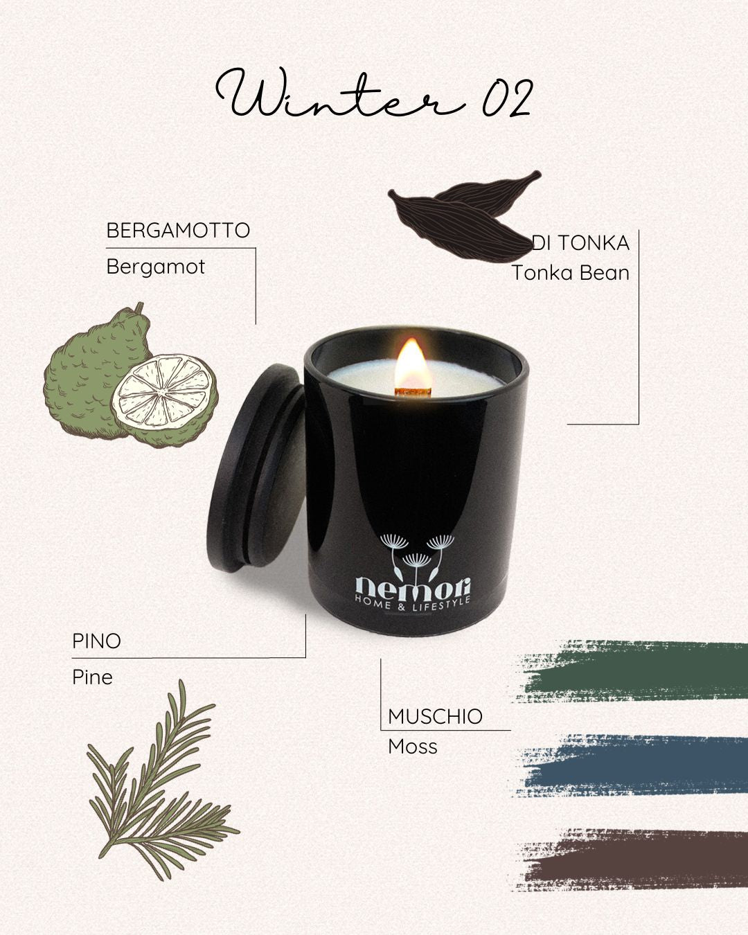 Winter 02 Scented Candle 225g | Sweet Woody Scent